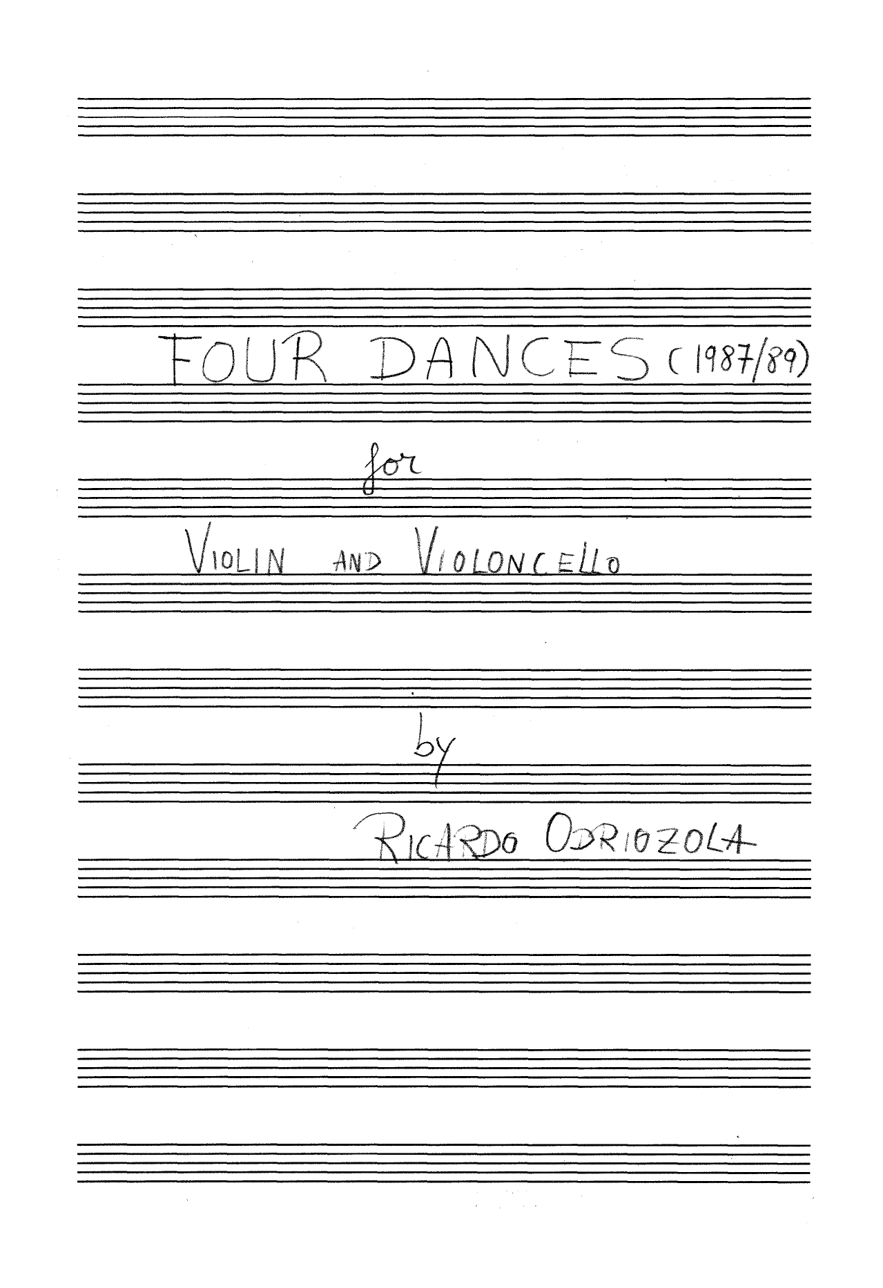 Four Dances - For Violin and Violoncello