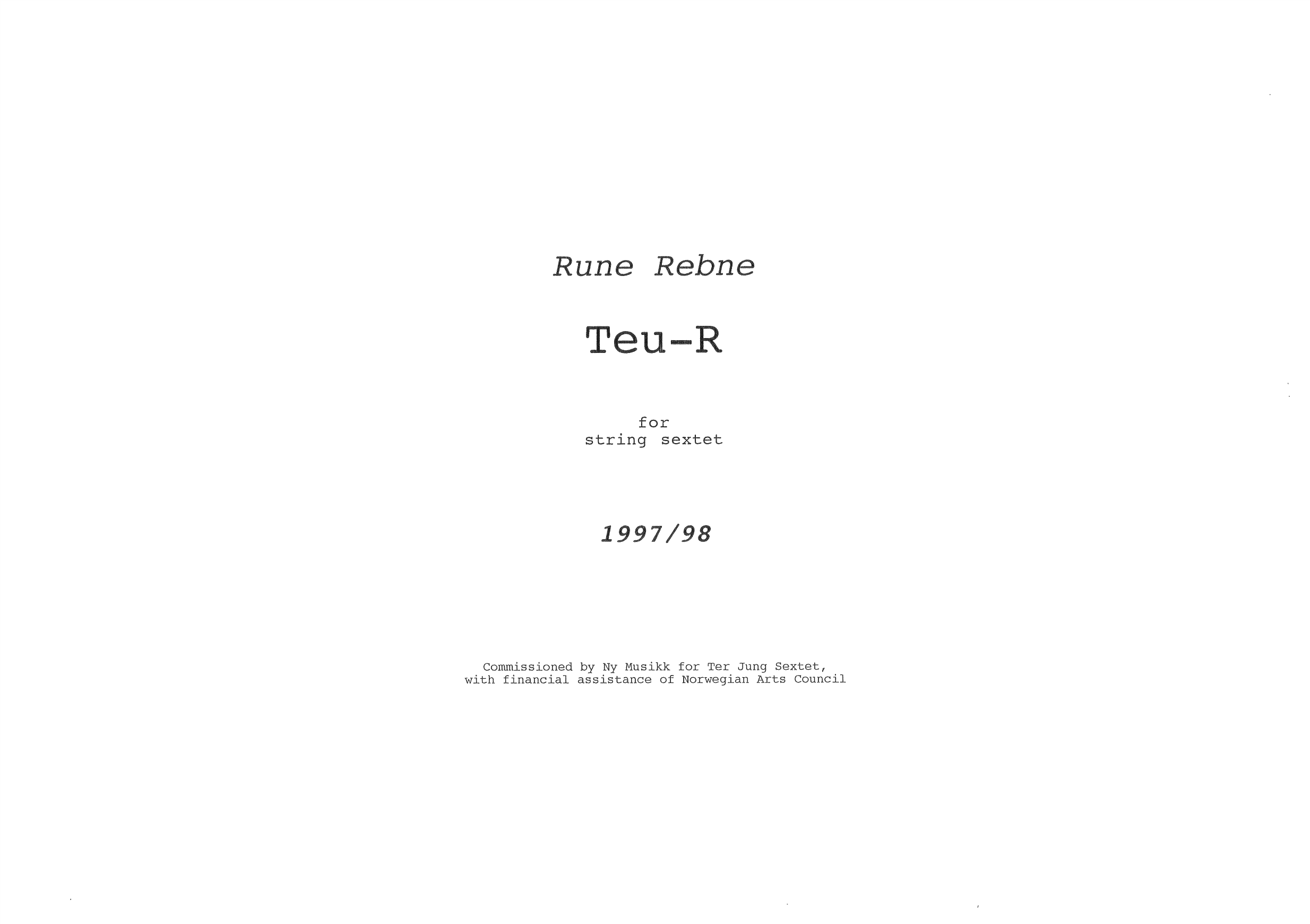 Teu-R - For String Sextett