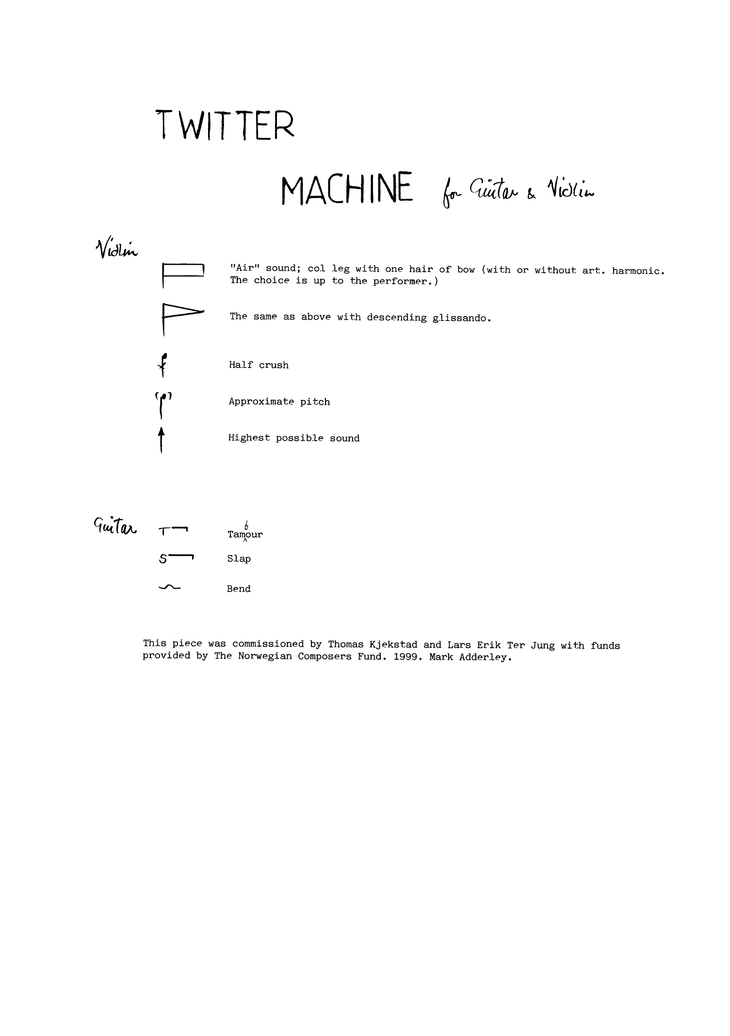 Twitter Machine - For Guitar & Violin