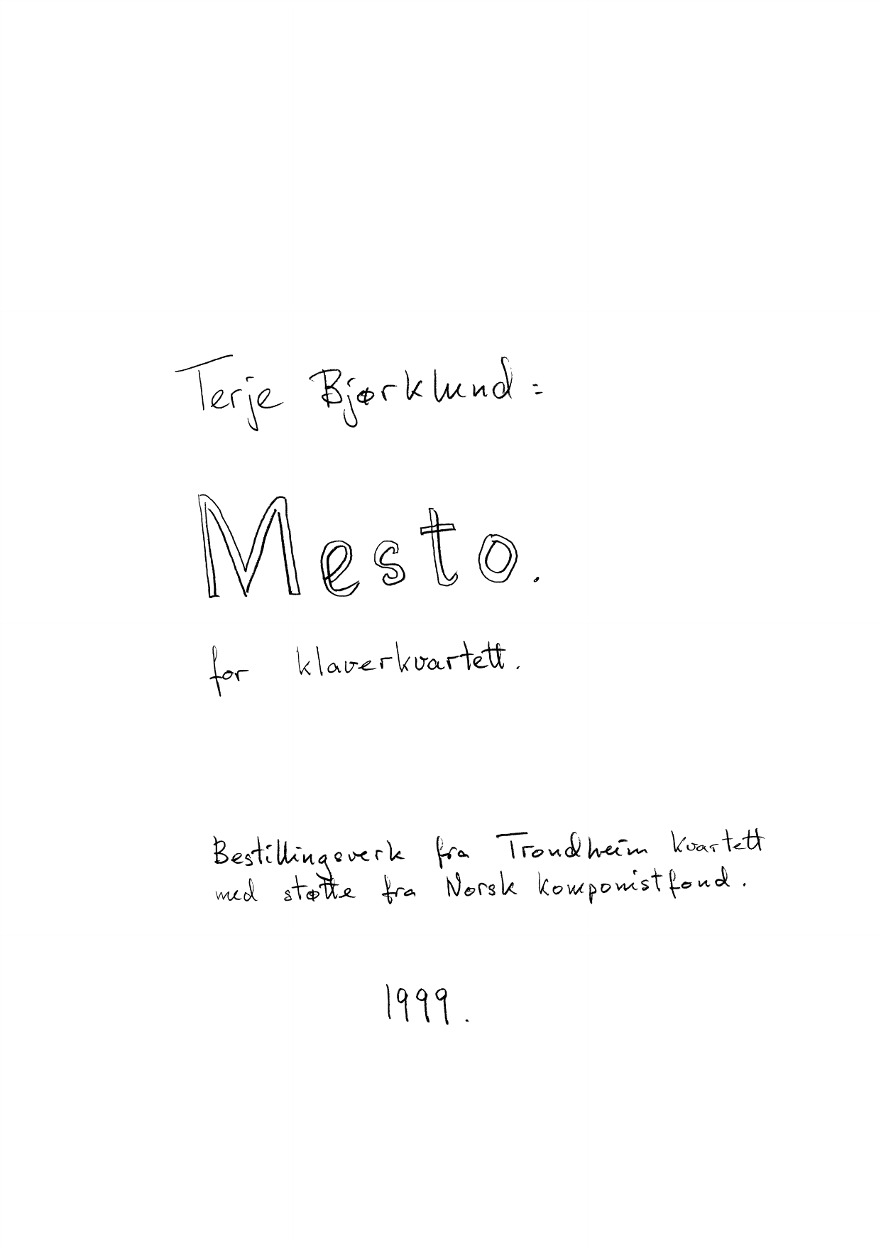 Mesto - For klaverkvartett