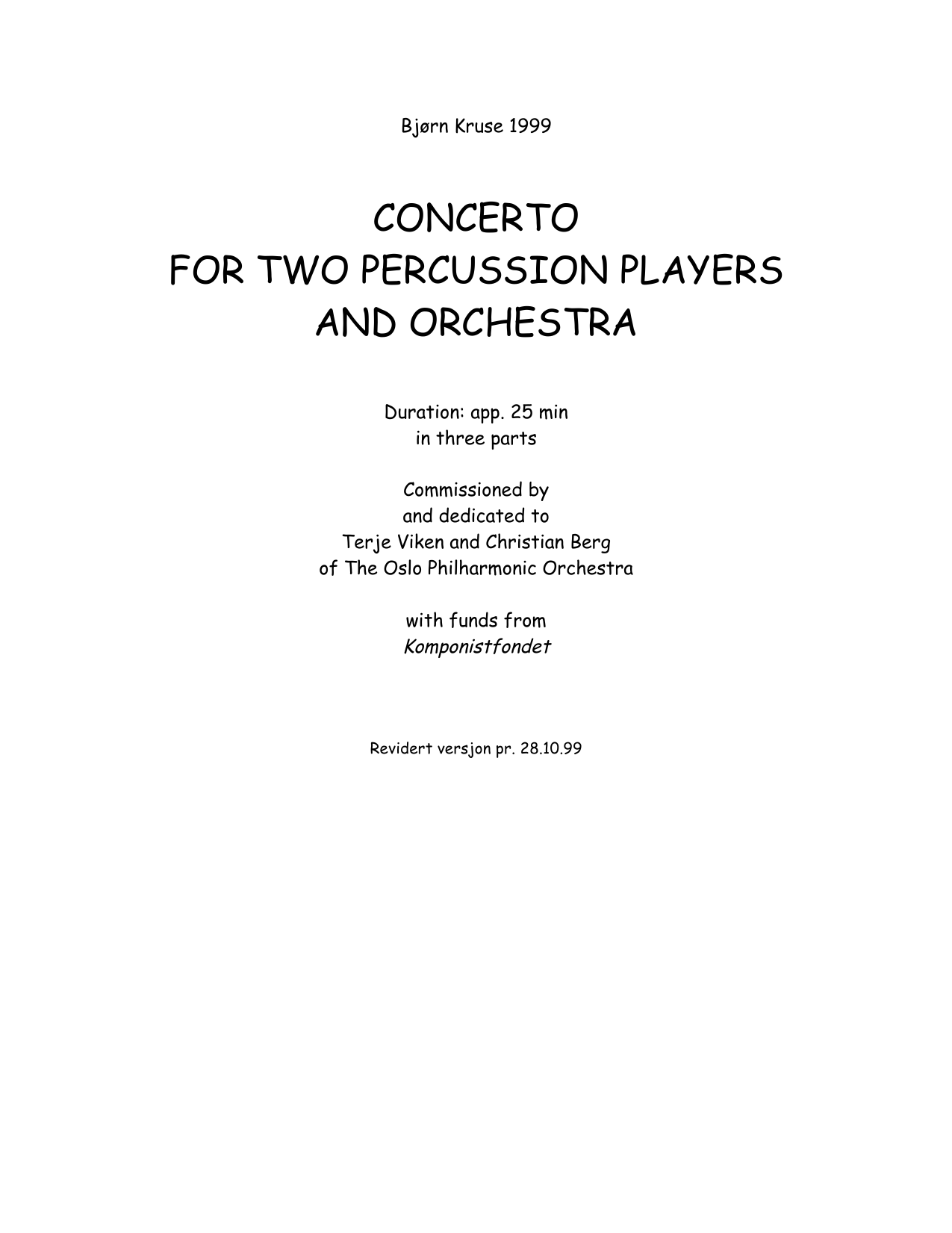 Concerto for Two Percussion Players and Orchestra