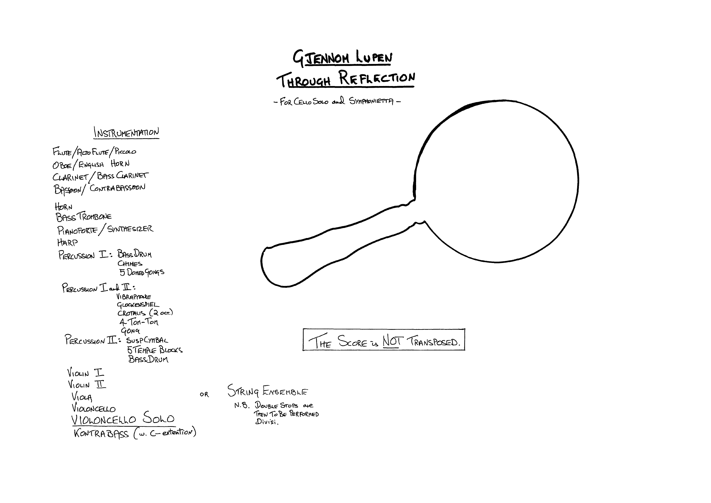 Gjennom lupen - Igjennom - om igjen - gjennom tenkt : For cello solo og sinfonietta - Bilde 2