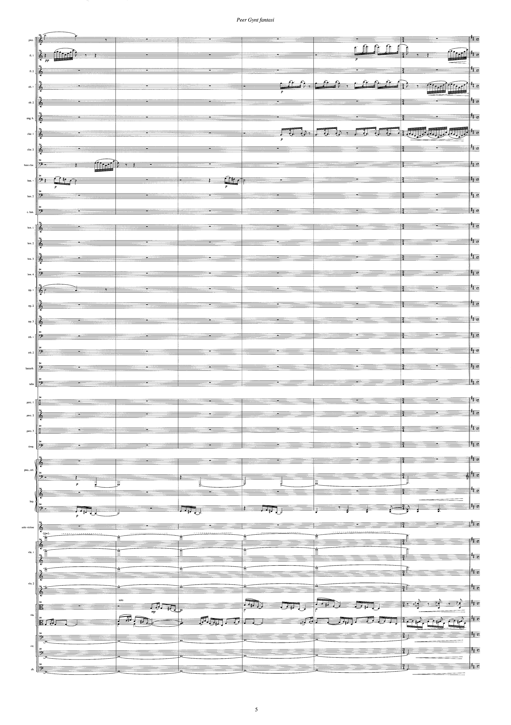 Peer Gynt Fantasi - Konsertfantasi for fiolin og orkester basert på temaer fra Edvard Griegs Peer Gynt - Bilde 7