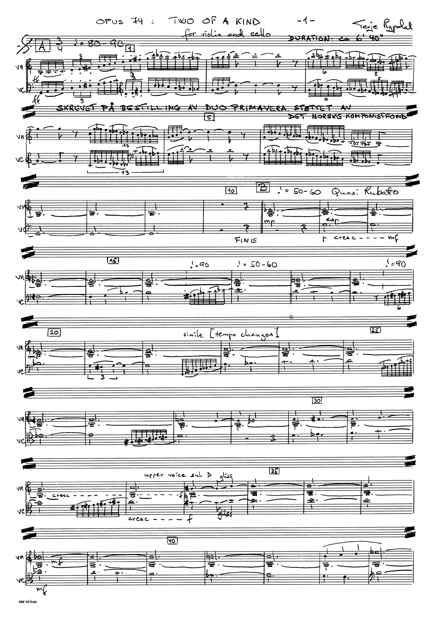 Two of a Kind - For Violin and Cello