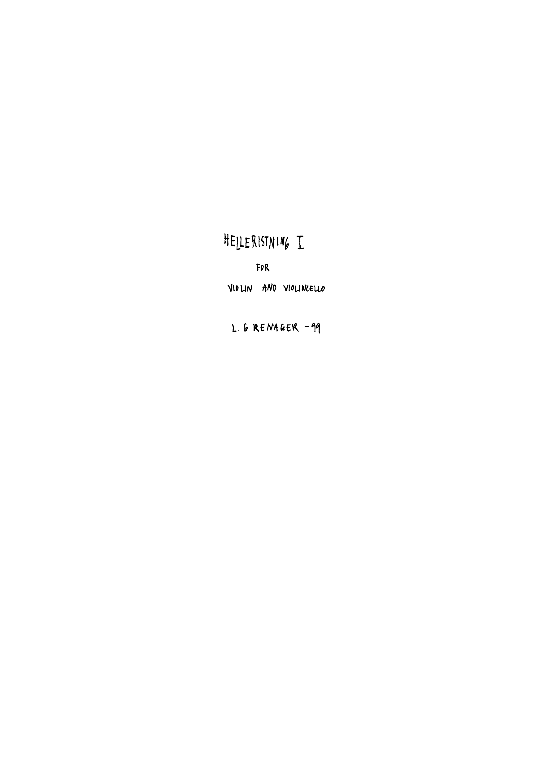 Helleristning I - For Violin and Violoncello
