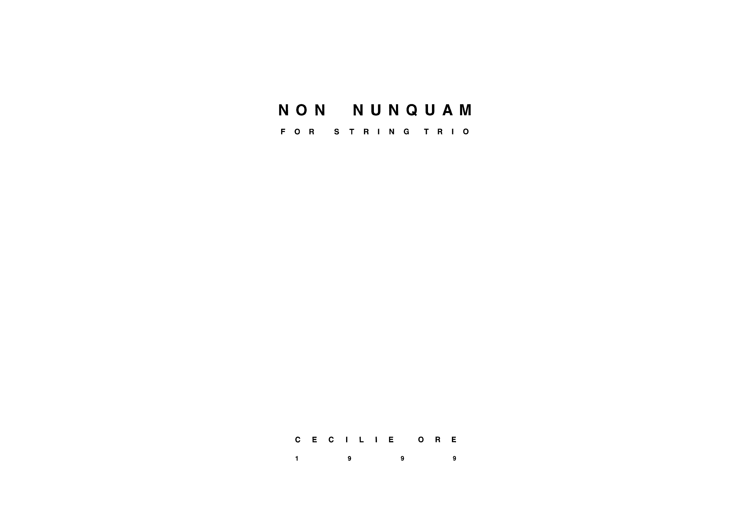 Non nunquam - For String Trio