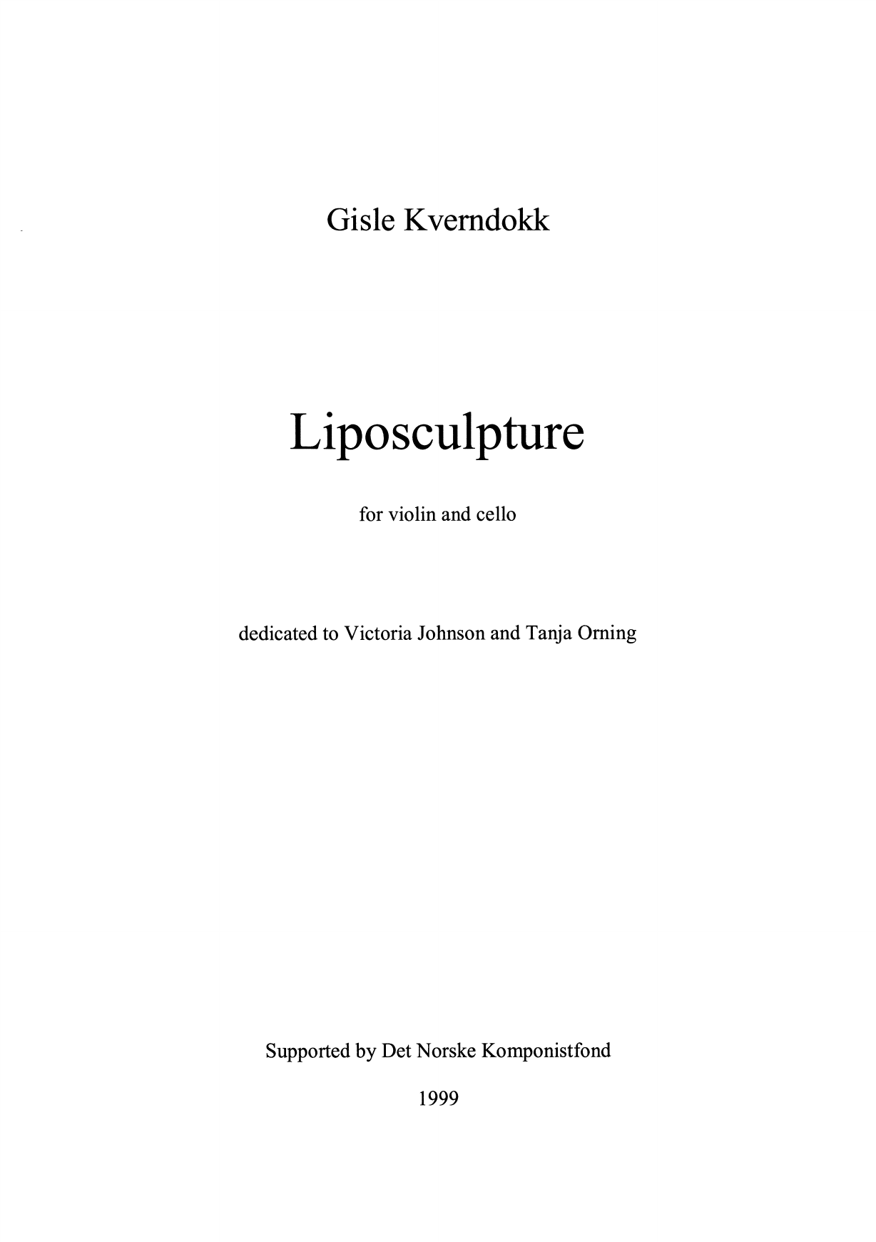 Liposculpture - For Violin and Cello
