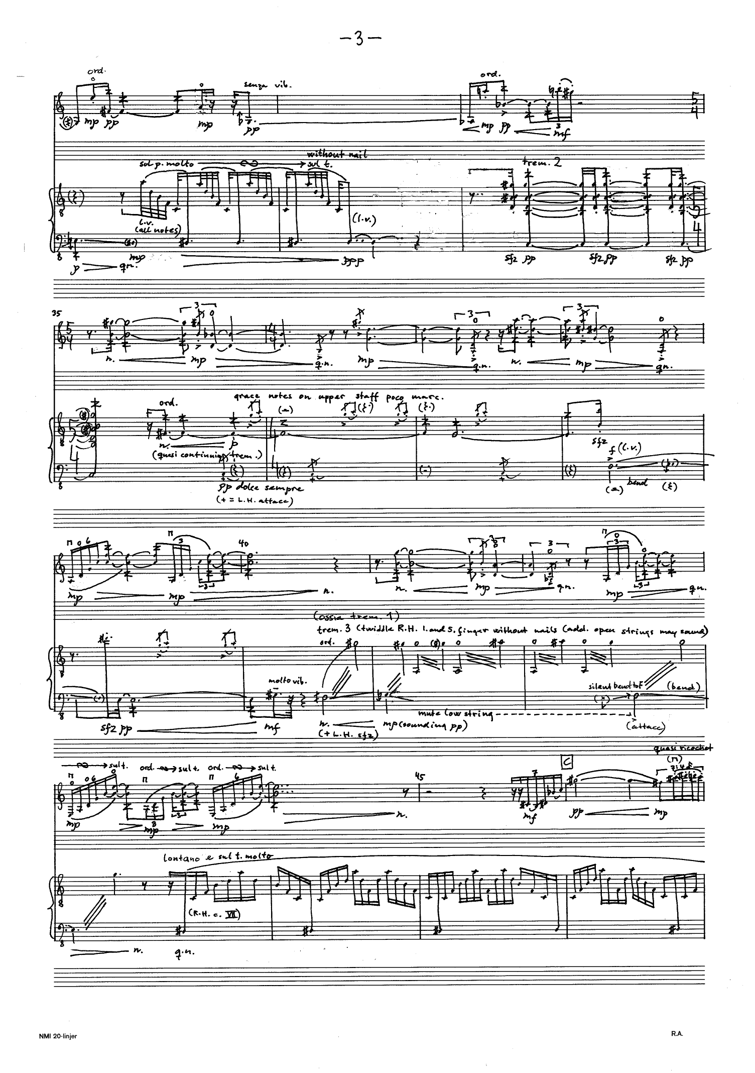 A Small Devil Tries to Make Order Out of The Air - For Violin and Guitar - Image 5