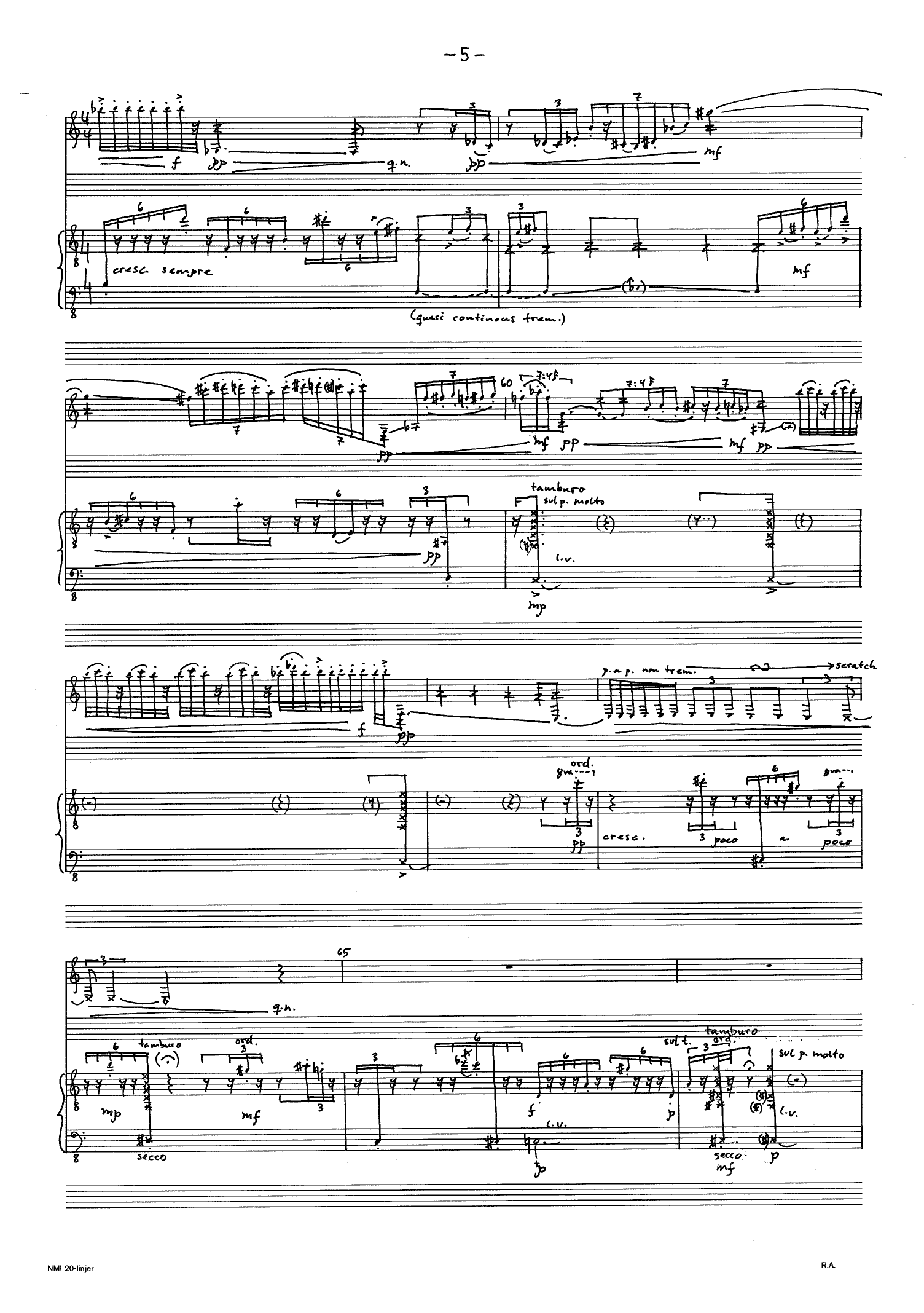 A Small Devil Tries to Make Order Out of The Air - For Violin and Guitar - Image 7