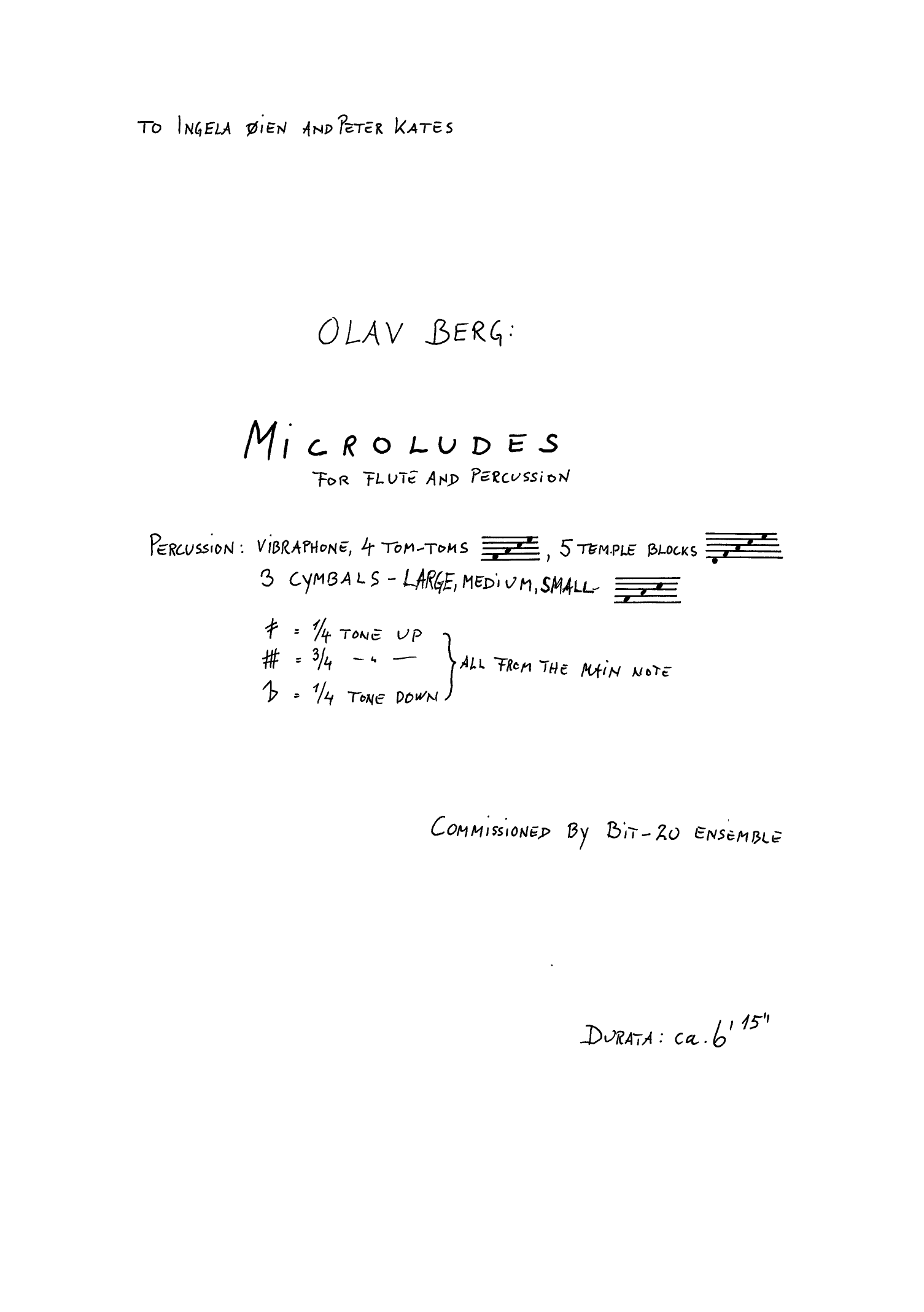 Microludes - For Flute and Percussion