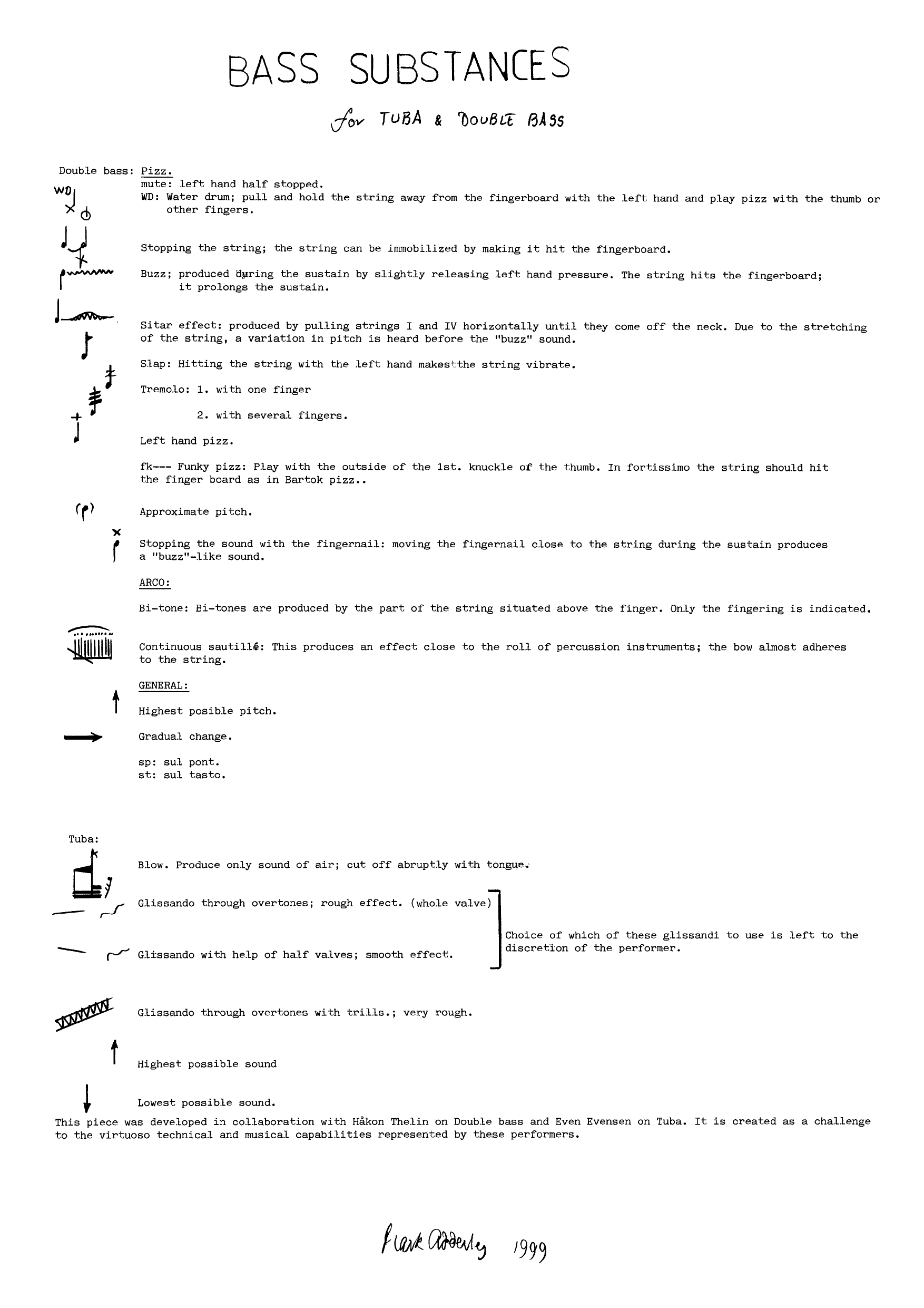 Bass Substances - For Tuba and Double Bass