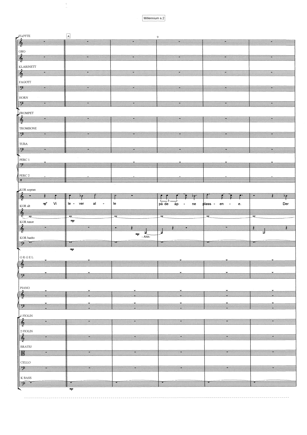 Millenium 2000, "De åpne plassene" - Verk for sinfonietta, blandet kor/sopran, orgel og CD-R - Image 6