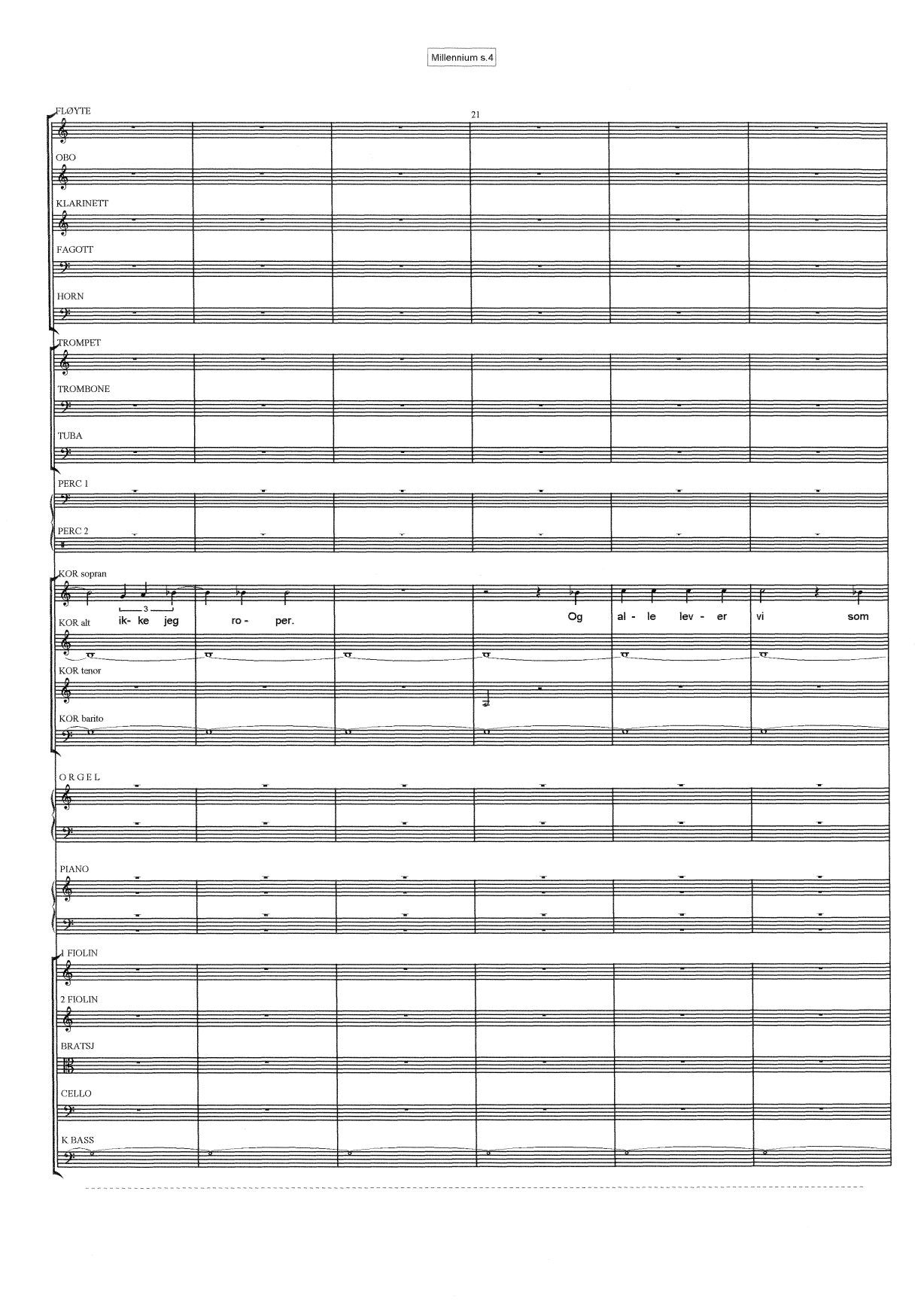 Millenium 2000, "De åpne plassene" - Verk for sinfonietta, blandet kor/sopran, orgel og CD-R - Image 8