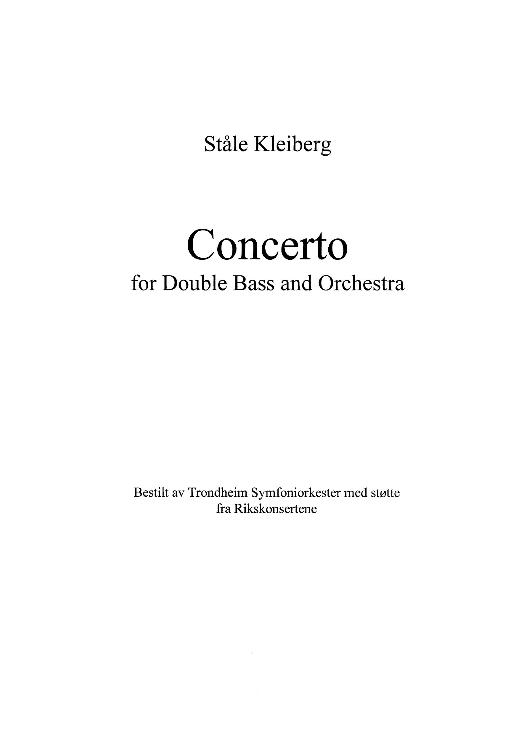 Concerto for Double Bass and Orchestra