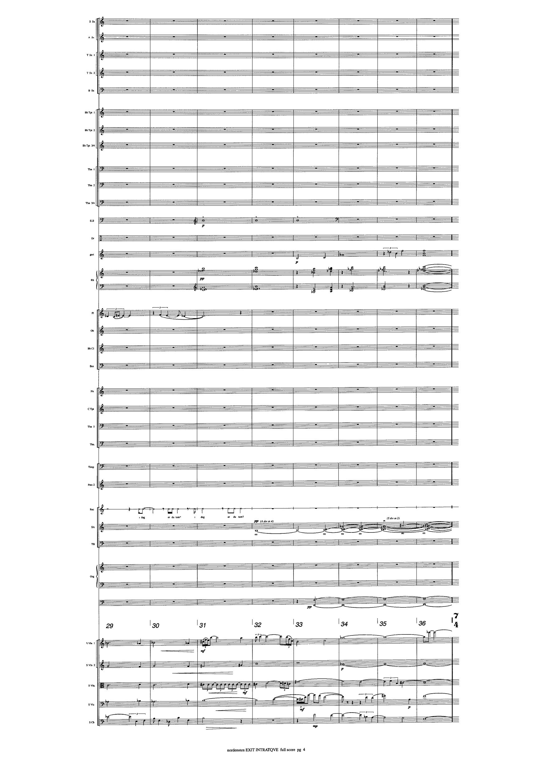 Exit intratqve - For big band, sinfonietta, organ, mixed choir & resitation - Image 6
