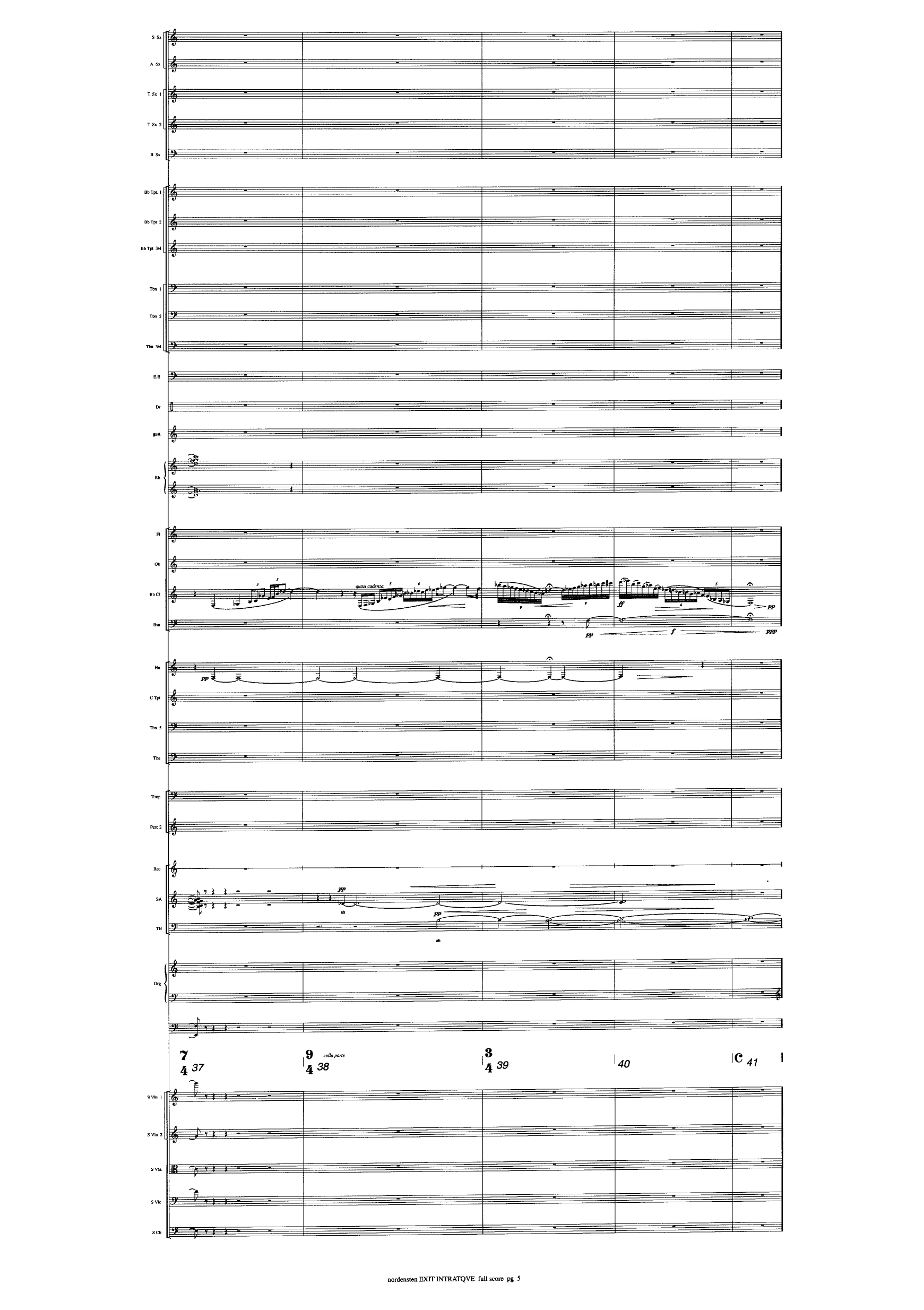 Exit intratqve - For big band, sinfonietta, organ, mixed choir & resitation - Image 7
