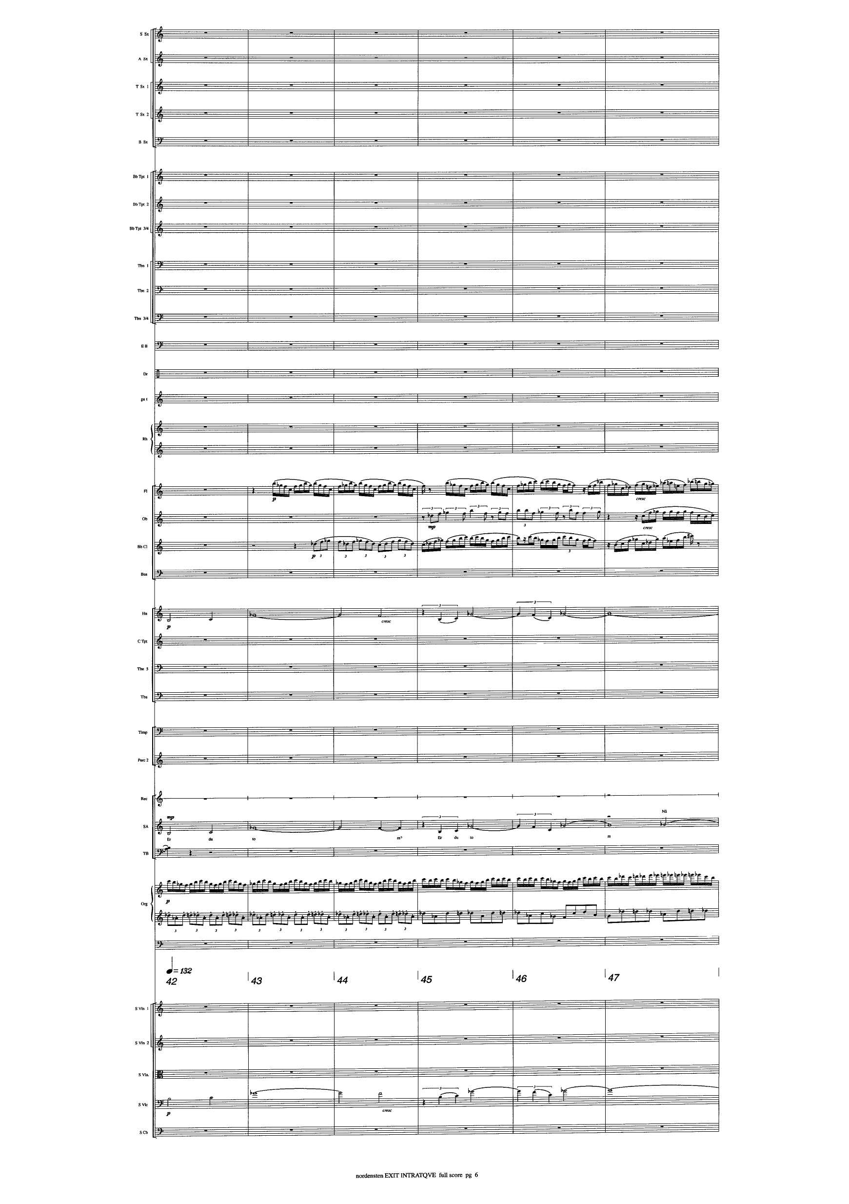 Exit intratqve - For big band, sinfonietta, organ, mixed choir & resitation - Image 8