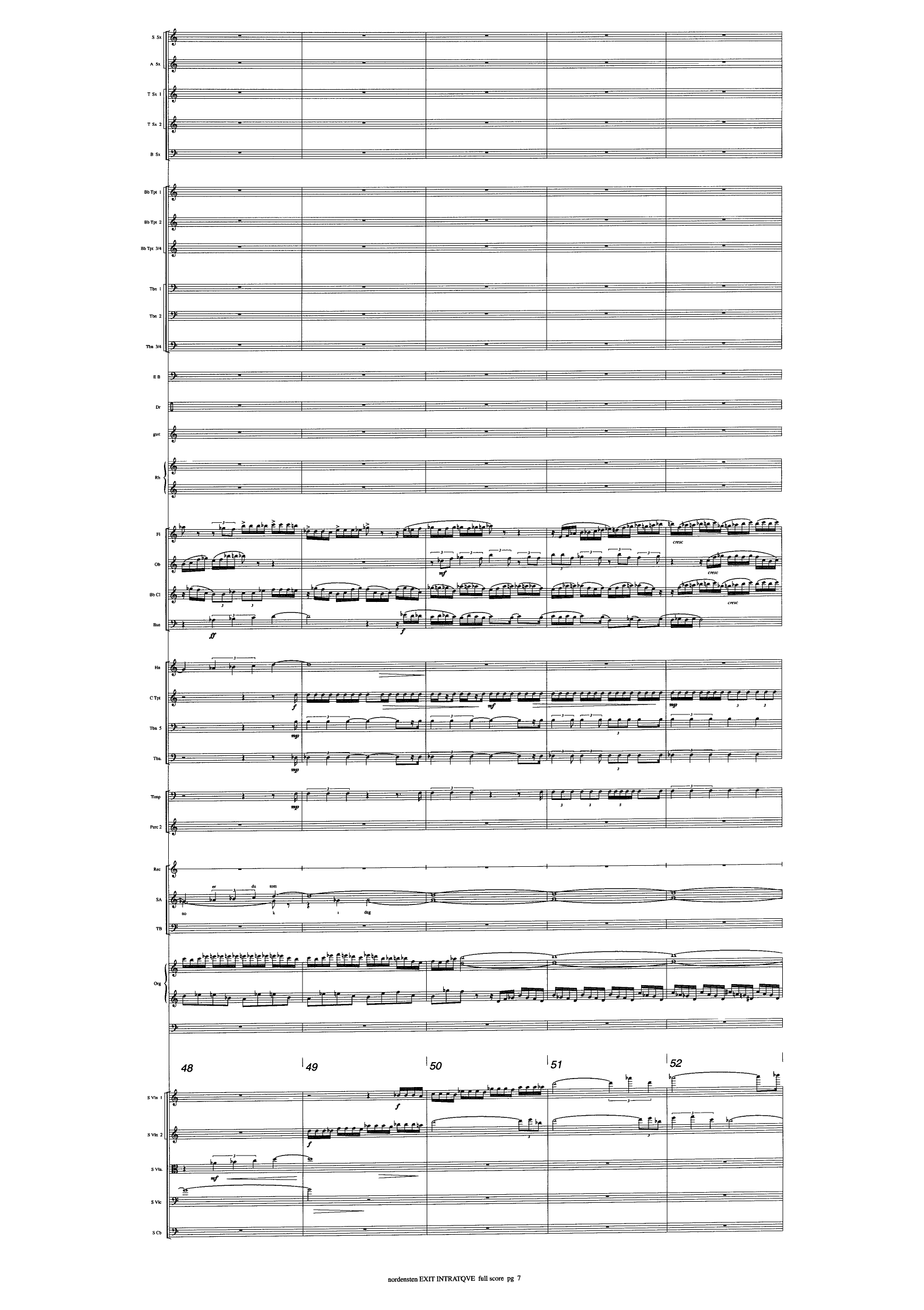Exit intratqve - For big band, sinfonietta, organ, mixed choir & resitation - Image 9