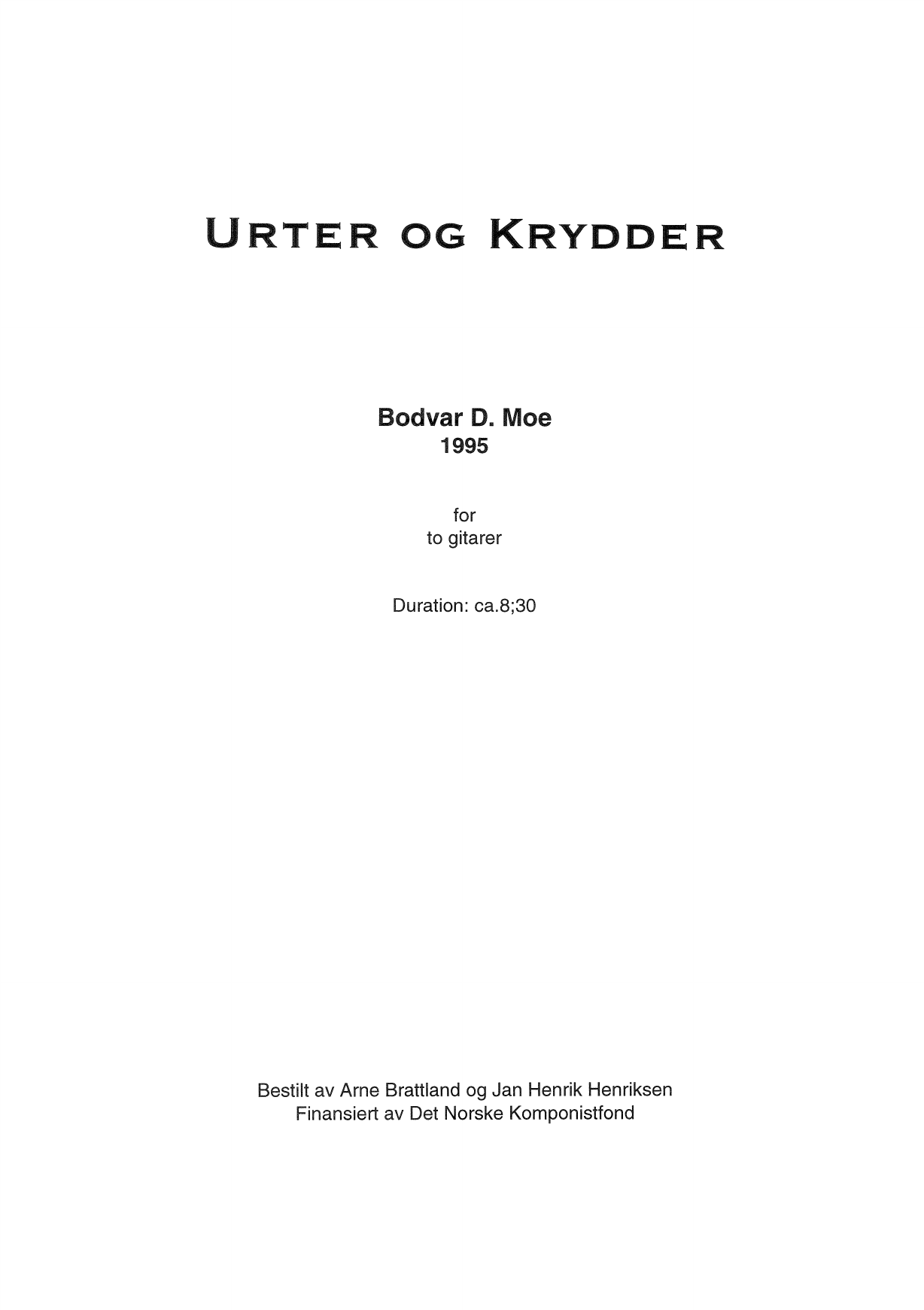 Urter og krydder - For to gitarer