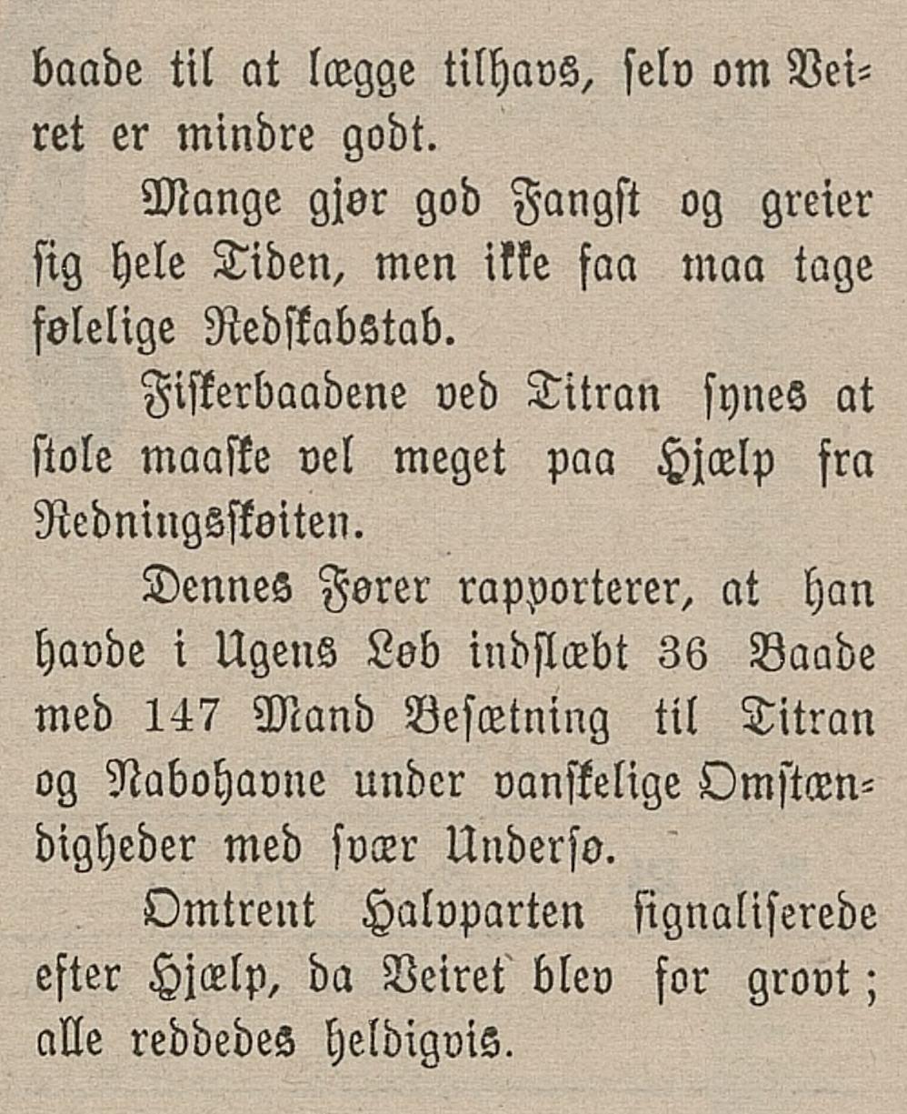 Utklipp fra Namdalens Folkeblad 14. mars 1903