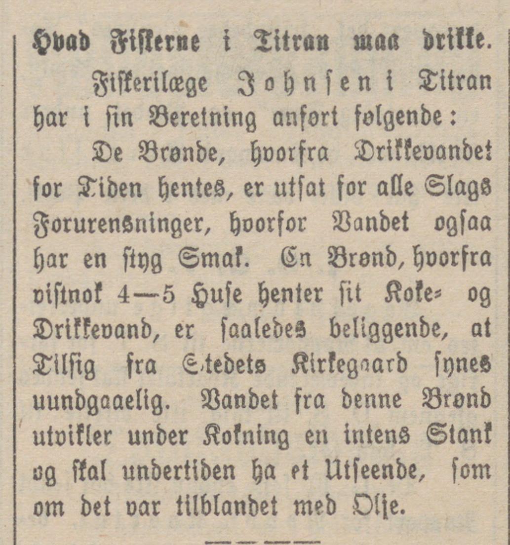 Utklipp fra Nordmør 18. mars 1909
