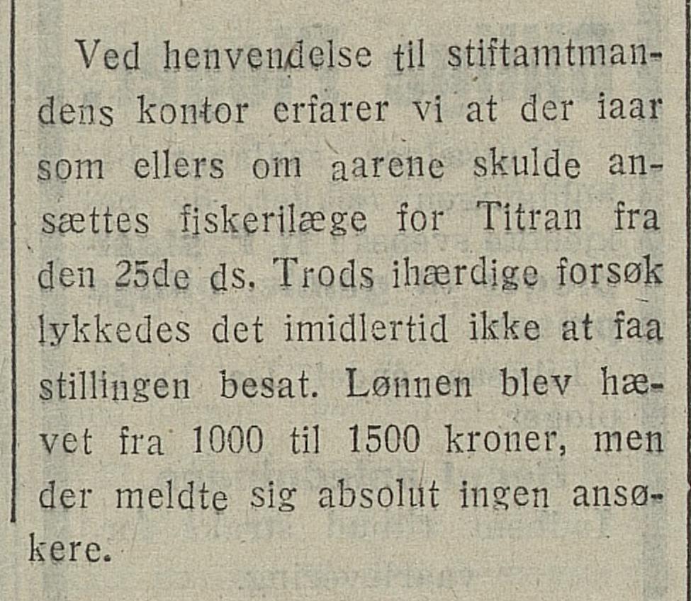 Utklipp fra Trondhjems Folkeblad 30. januar 1917