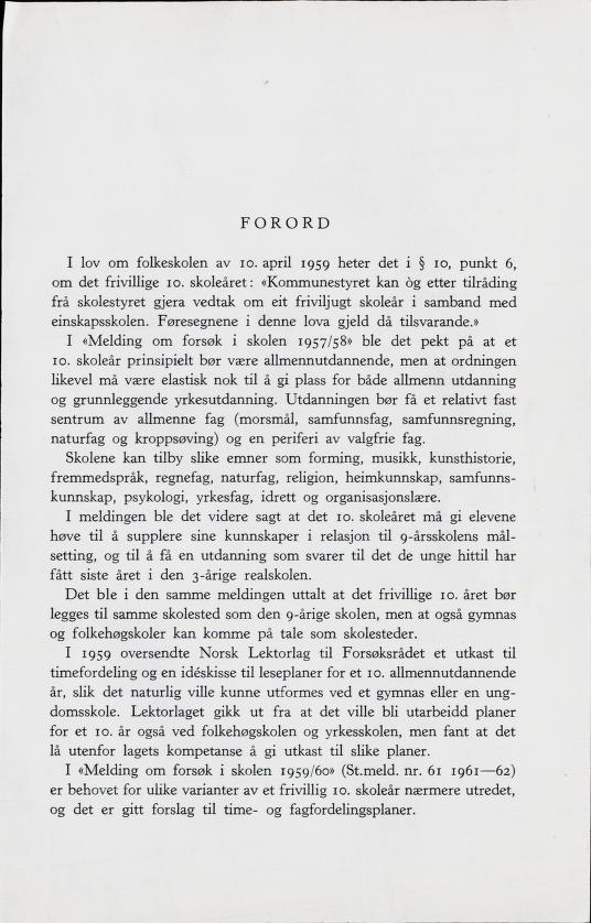 Skann 7 av Forsøksplanen 1960 · Frivillig 10. skoleår, 1964