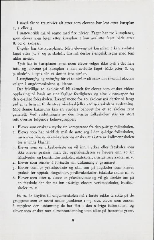 Skann 11 av Forsøksplanen 1960 · Frivillig 10. skoleår, 1964