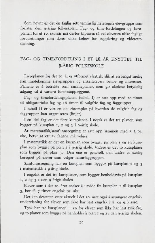 Skann 12 av Forsøksplanen 1960 · Frivillig 10. skoleår, 1964