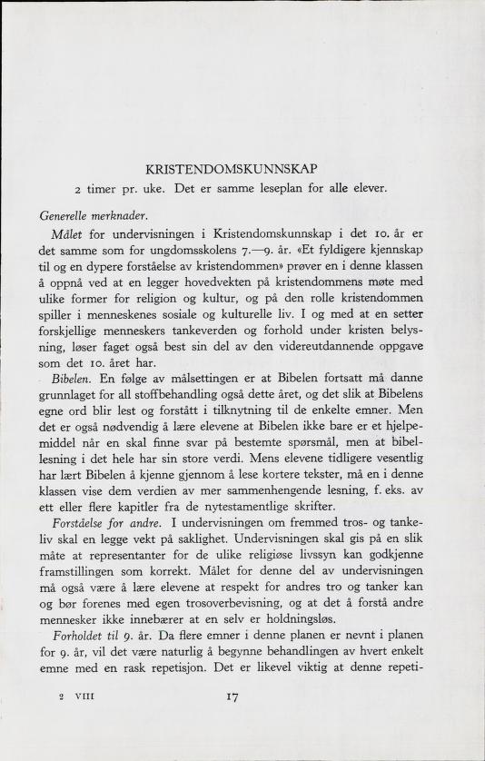 Skann 19 av Forsøksplanen 1960 · Frivillig 10. skoleår, 1964