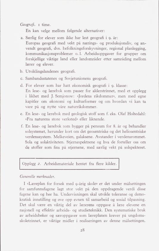 Skann 30 av Forsøksplanen 1960 · Frivillig 10. skoleår, 1964