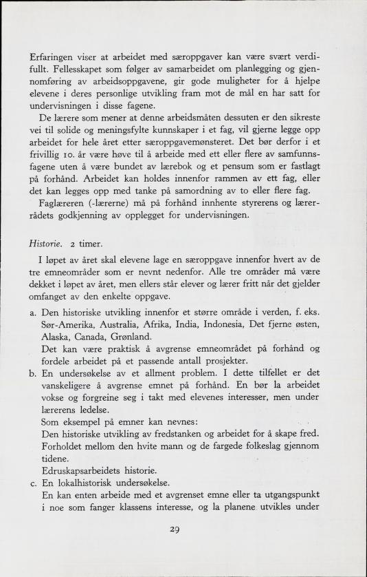 Skann 31 av Forsøksplanen 1960 · Frivillig 10. skoleår, 1964
