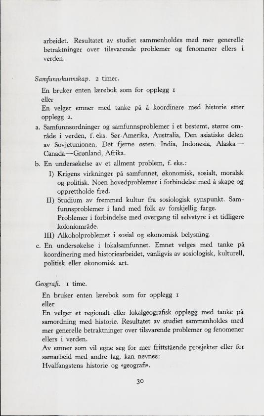 Skann 32 av Forsøksplanen 1960 · Frivillig 10. skoleår, 1964