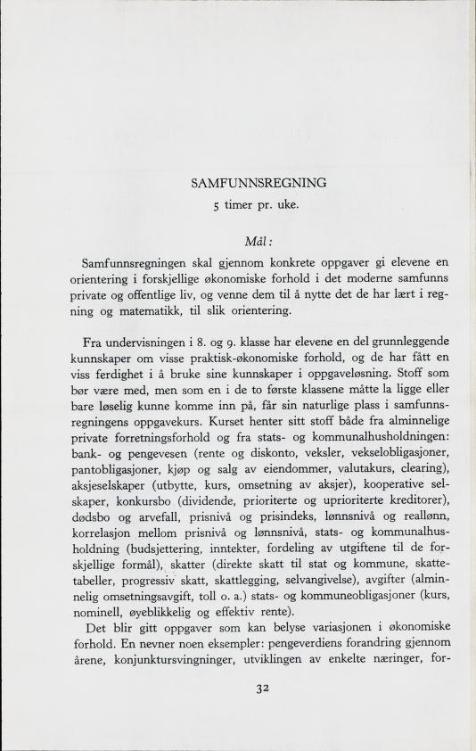 Skann 34 av Forsøksplanen 1960 · Frivillig 10. skoleår, 1964
