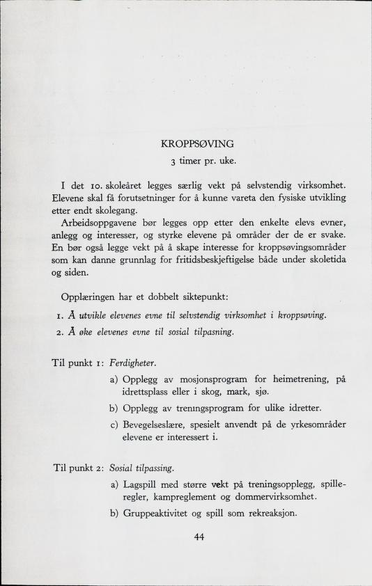 Skann 46 av Forsøksplanen 1960 · Frivillig 10. skoleår, 1964
