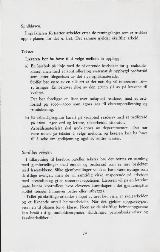 Skann 72 av Forsøksplanen 1960 · Frivillig 10. skoleår, 1964