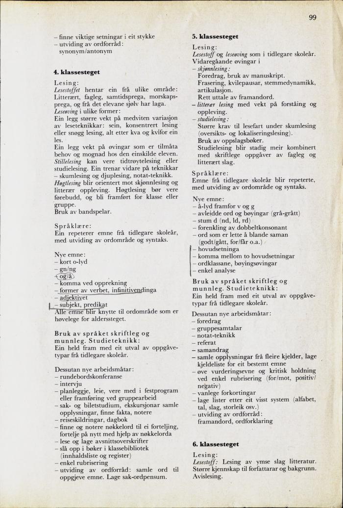 Skann 101 av Mønsterplanen 1974 · nynorsk