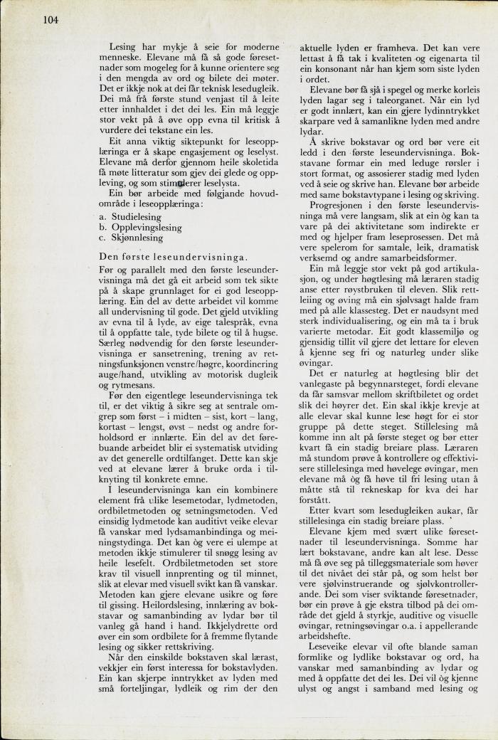 Skann 106 av Mønsterplanen 1974 · nynorsk