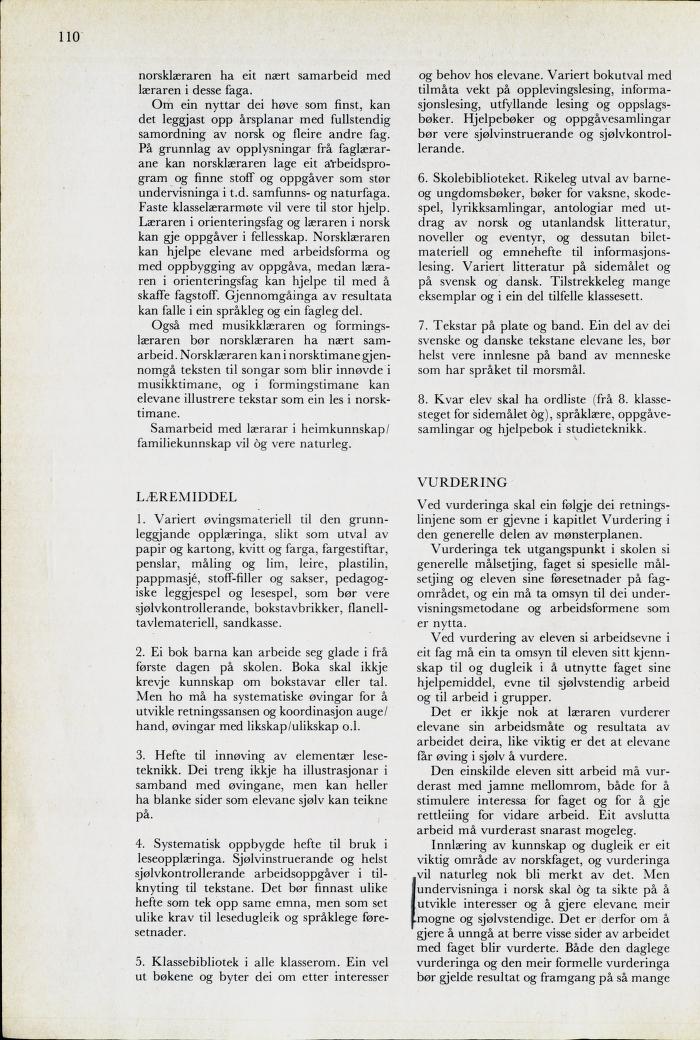 Skann 112 av Mønsterplanen 1974 · nynorsk