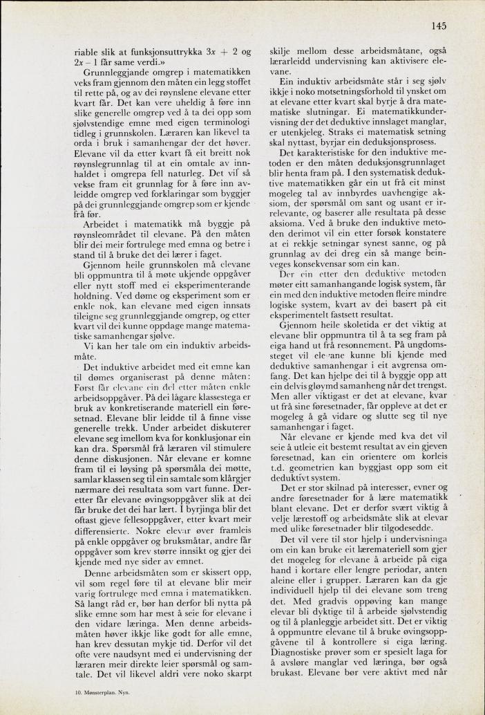 Skann 147 av Mønsterplanen 1974 · nynorsk