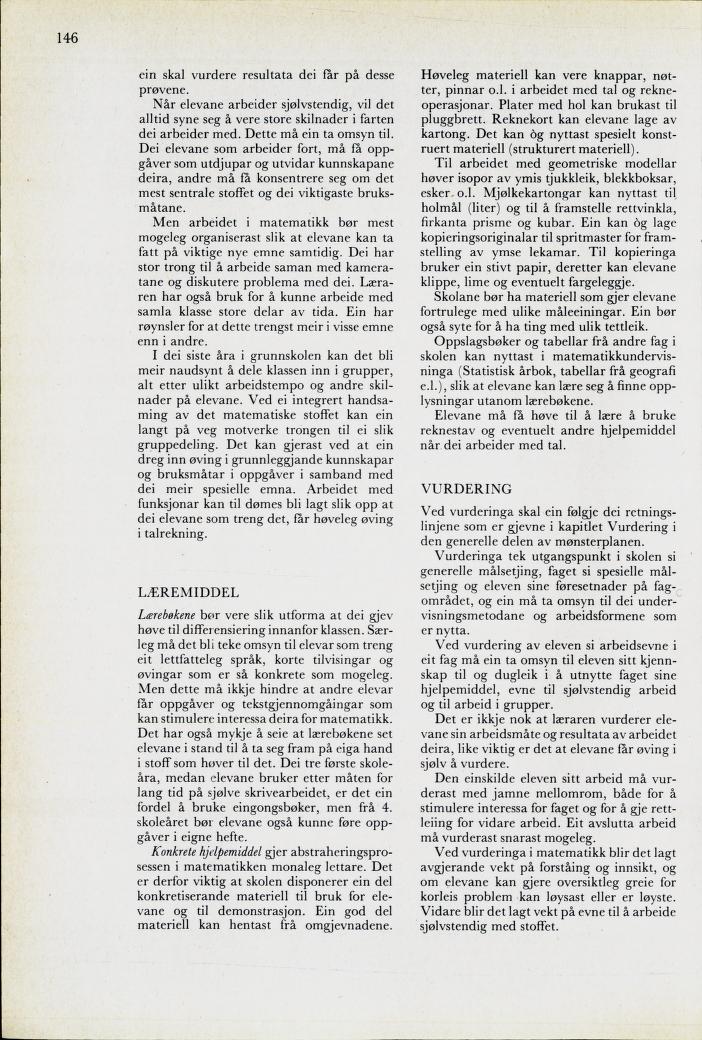 Skann 148 av Mønsterplanen 1974 · nynorsk