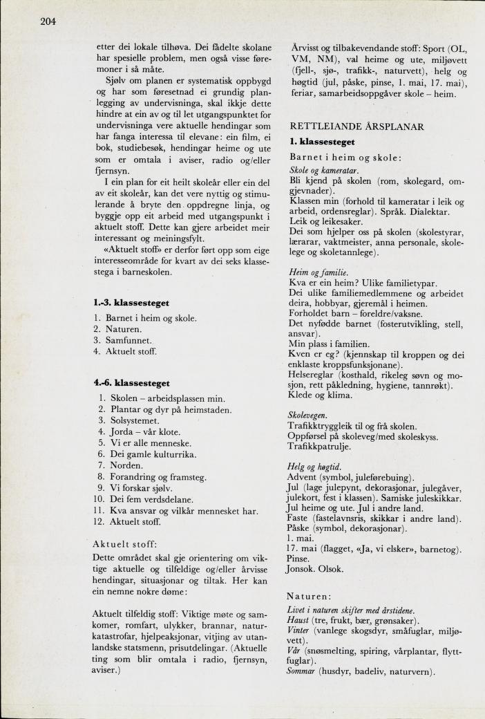 Skann 206 av Mønsterplanen 1974 · nynorsk