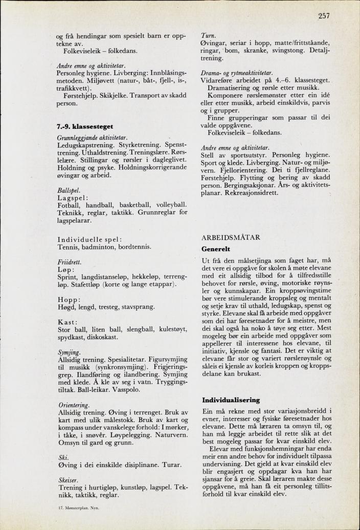 Skann 259 av Mønsterplanen 1974 · nynorsk