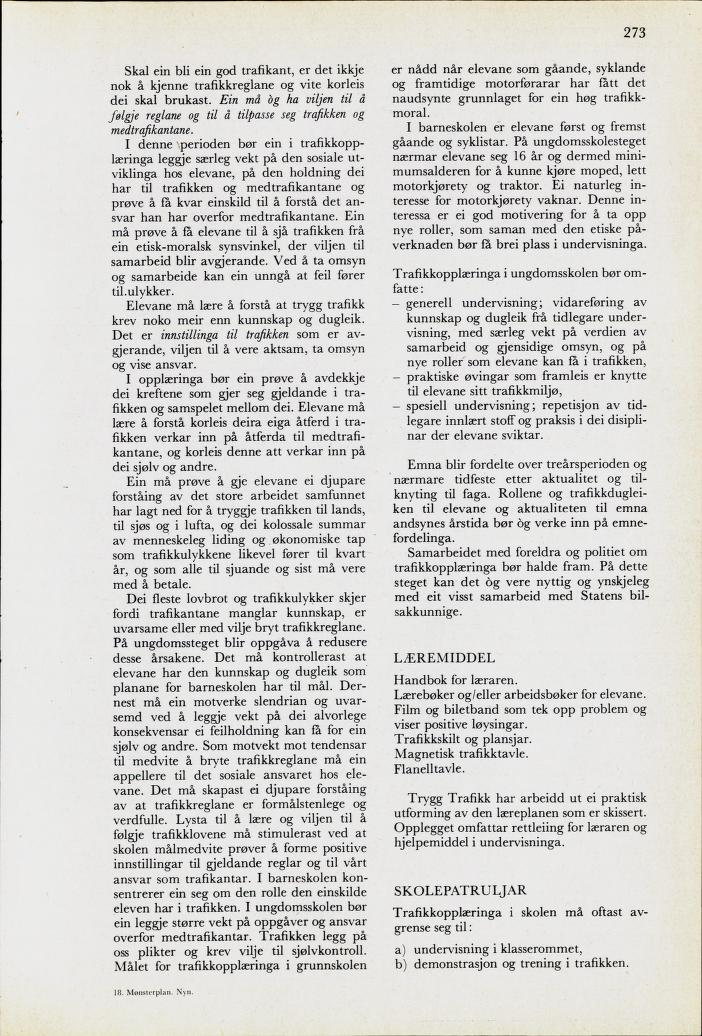 Skann 275 av Mønsterplanen 1974 · nynorsk
