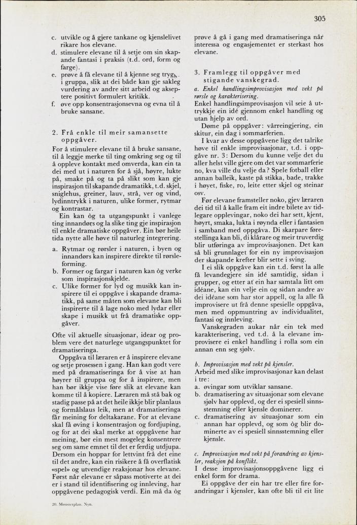 Skann 307 av Mønsterplanen 1974 · nynorsk