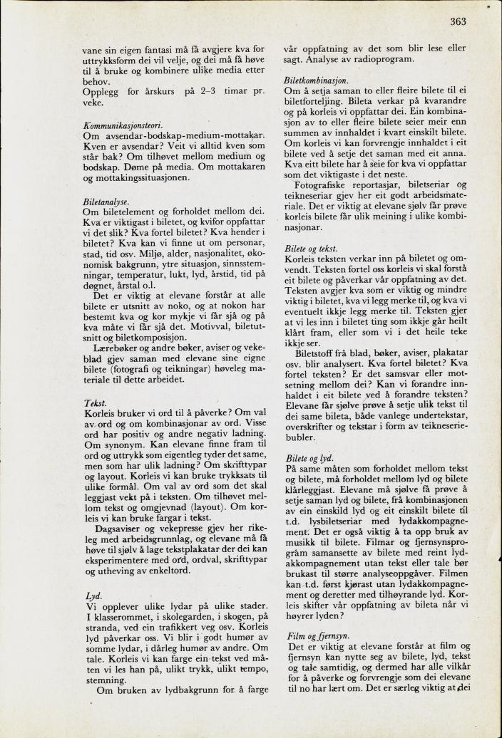 Skann 365 av Mønsterplanen 1974 · nynorsk