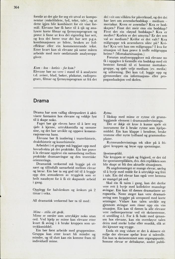Skann 366 av Mønsterplanen 1974 · nynorsk