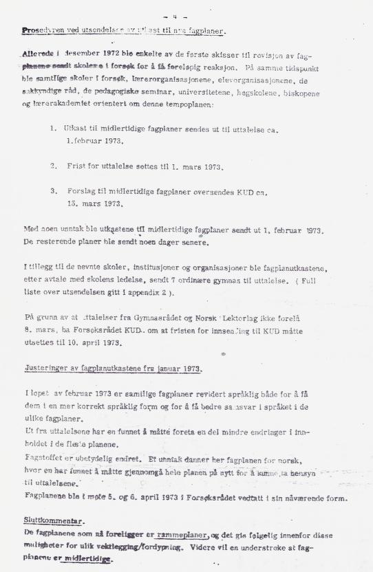 Skann 8 av Læreplan for gymnaset 1973 · del 2 obligatoriske fag