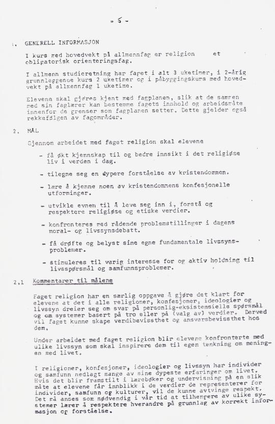 Skann 10 av Læreplan for gymnaset 1973 · del 2 obligatoriske fag
