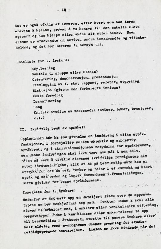 Skann 26 av Læreplan for gymnaset 1973 · del 2 obligatoriske fag
